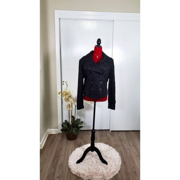 NWT Vertigo Paris Women's Black Wool Modern Day Pea Coat Size XL 1122 - Picture 6 of 13